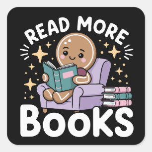 Weihnachtslehrer Mehr Bücher lesen Lustig  Quadratischer Aufkleber