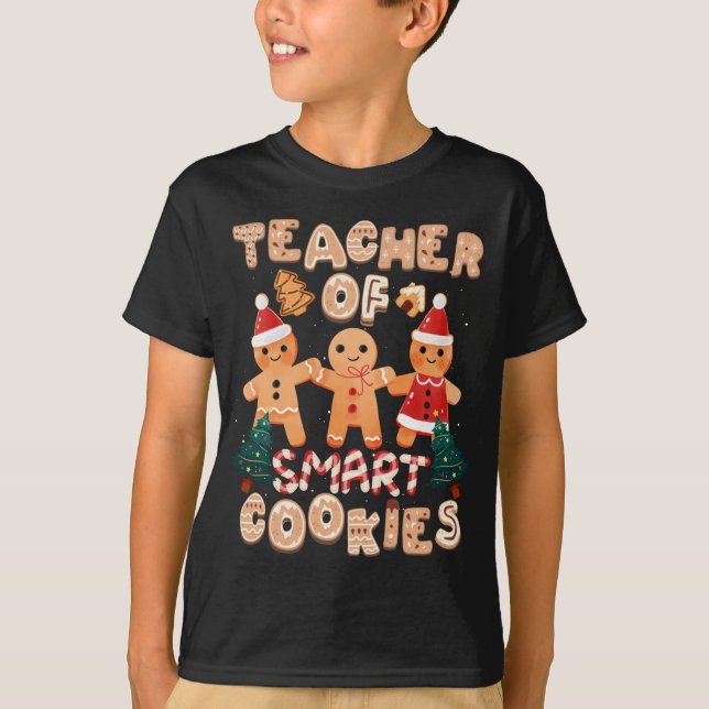Weihnachtslehrer Niedlich Gingerbret Cookies Funny T-Shirt (Vorderseite)