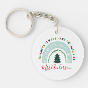 Weihnachtslehrer Regenbogen schöne Liste niedliche Schlüsselanhänger