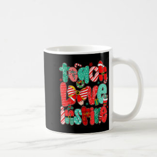 Weihnachtslehrer unterrichten Liebe und verbreiten Kaffeetasse