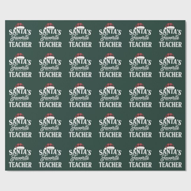 Weihnachtslehrer unterrichten Schüler Geschenkpapier (Flach)