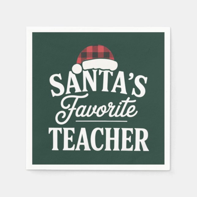 Weihnachtslehrer unterrichten Schüler Serviette (Vorderseite)