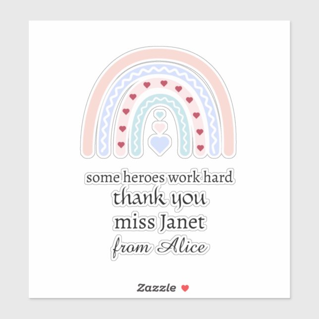 Weihnachtslehrer Vielen Dank für Ihr personalisier Aufkleber (Blatt)