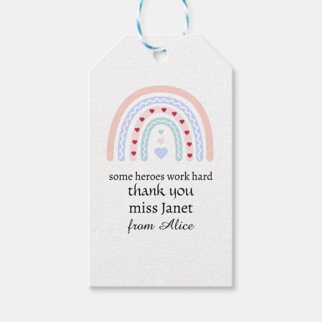 Weihnachtslehrer Vielen Dank für Ihr personalisier Geschenkanhänger (Vorderseite)