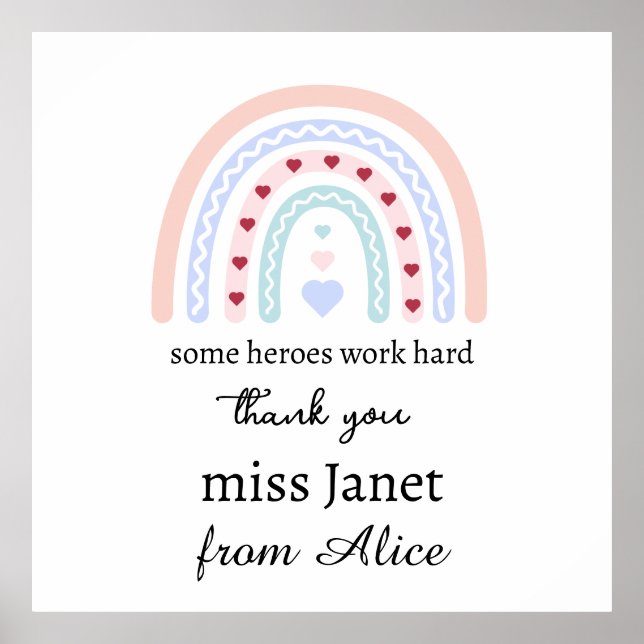 Weihnachtslehrer Vielen Dank für Ihr personalisier Poster (Vorne)