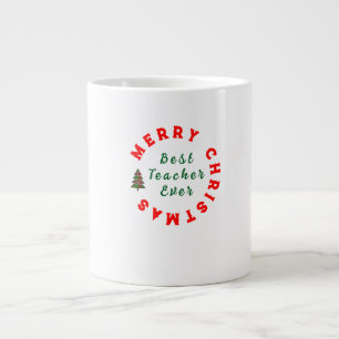 Weihnachtslehrer-Würdigungszitat-Typografie Jumbo-Tasse