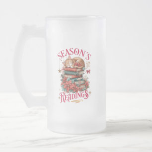 Weihnachtslektüre Kuschel-Kätzchen Mattglas Bierglas