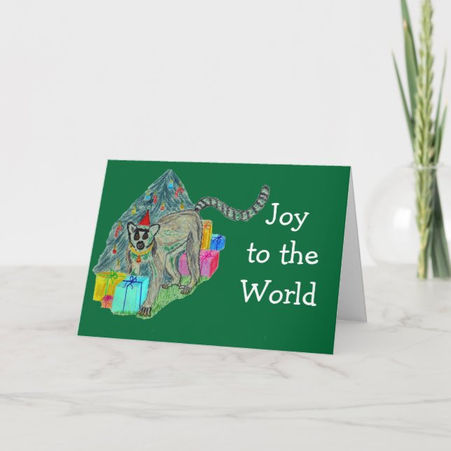 WeihnachtsLemur Feiertagskarte (Vorderseite)