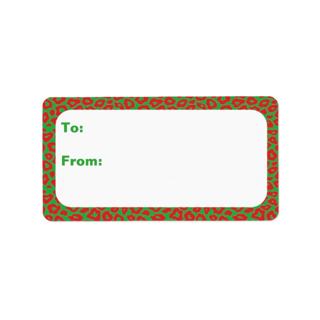 Weihnachtsleopard Adressaufkleber (Vorne)