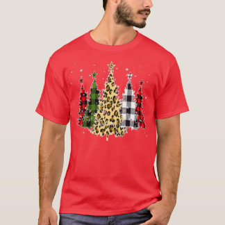 Weihnachtsleoparden und Rotes Buffalo Pla T-Shirt