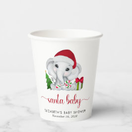Weihnachtslephant Santa Baby Boy Dusche Pappbecher