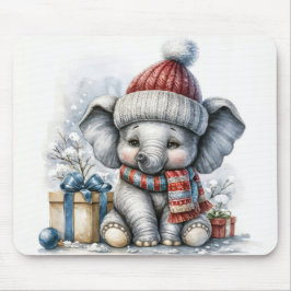 Weihnachtslephon mit Geschenken Mousepad