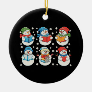 Weihnachtslesebücher Lehrer Schneemann Xmas Keramik Ornament