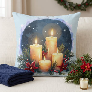 Weihnachtsleuchte mit Poinsettias Kissen