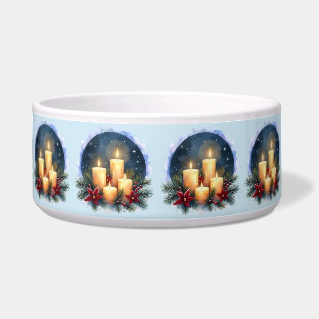 Weihnachtsleuchte mit Poinsettias Napf (Vorderseite)