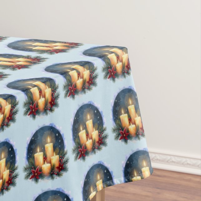 Weihnachtsleuchte mit Poinsettias Tischdecke (Beispiel)