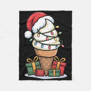 Weihnachtsleuchten Eiscreme mit Weihnachtsmannmütz Fleecedecke