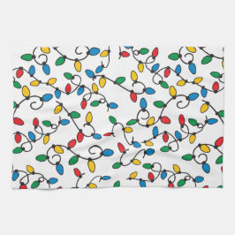 Weihnachtsleuchten - farbige Streichholz Geschirrtuch