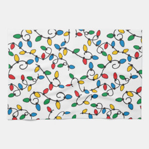 Weihnachtsleuchten - farbige Streichholz Geschirrtuch