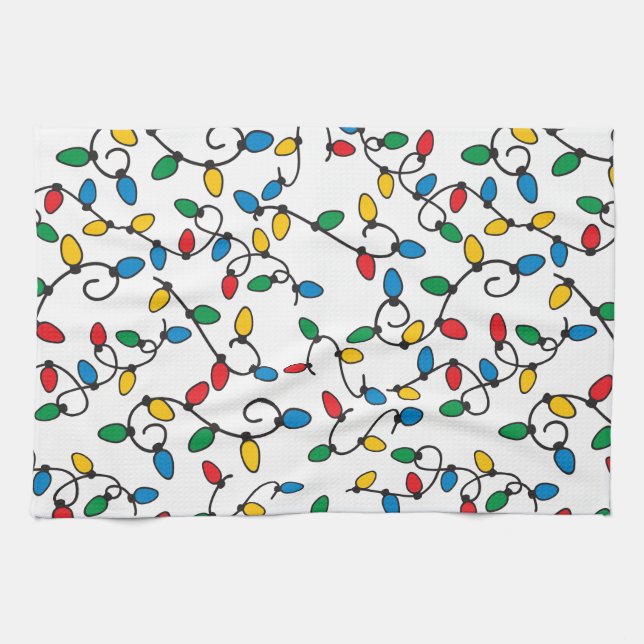 Weihnachtsleuchten - farbige Streichholz Geschirrtuch (Horizontal)