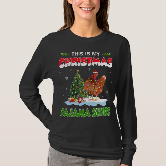 Weihnachtsleuchten für Hähnchen Das ist mein Weihn T-Shirt (Vorderseite)