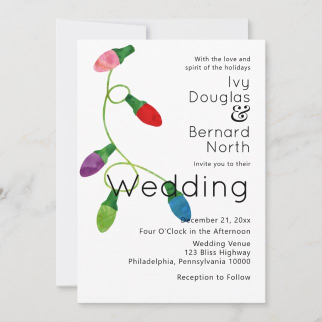 Weihnachtsleuchten, Hochzeit Ankündigung (Vorderseite)