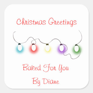 Weihnachtsleuchten Quadratischer Aufkleber