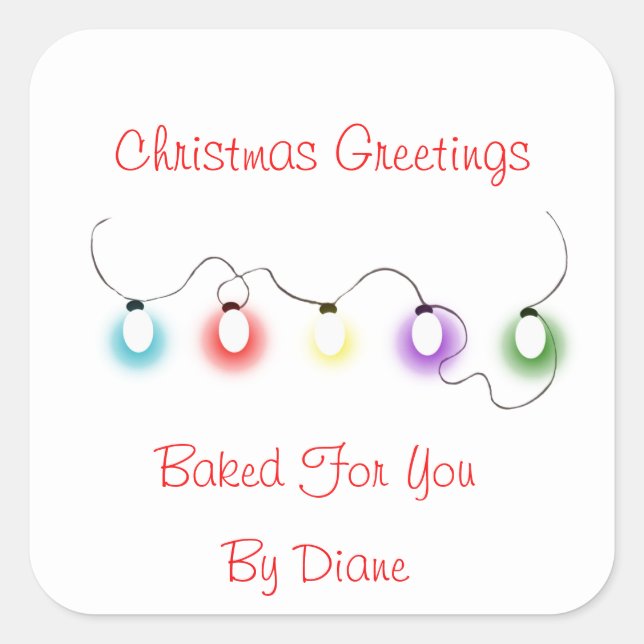 Weihnachtsleuchten Quadratischer Aufkleber (Vorderseite)