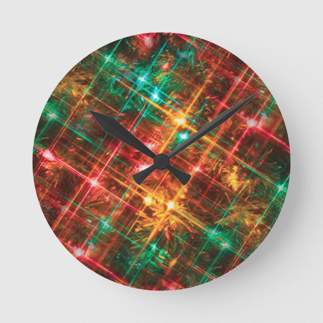 Weihnachtsleuchten Runde Wanduhr (Vorderseite)