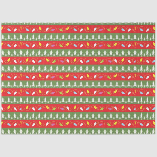 Weihnachtsleuchten und Bäume Seidenpapier (Vorderseite)