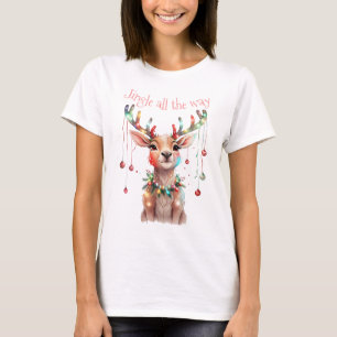 Weihnachtsleuchten und Ornamente der Rentiere T-Shirt