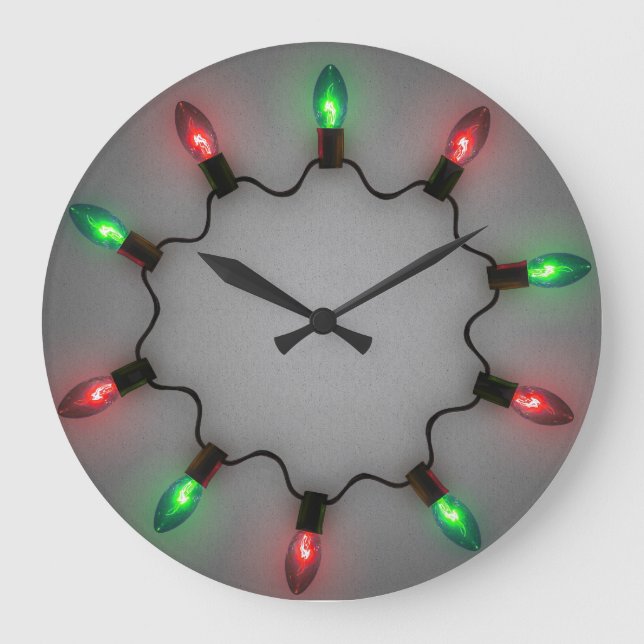 Weihnachtsleuchten Wall Clock Große Wanduhr (Vorderseite)