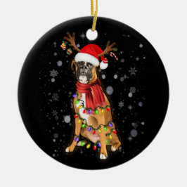 Weihnachtsleuchter Boxerhund mit Hornrescher Keramik Ornament