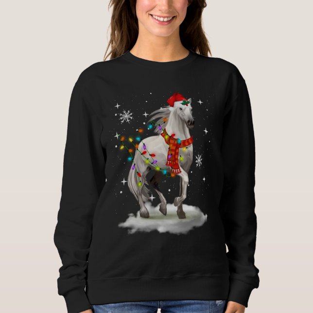 WeihnachtsLICHT am Pferd Funny Sweatshirt (Vorderseite)