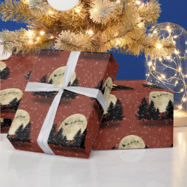 Weihnachtslicht auf Burnt Umber Weihnachten Geschenkpapier