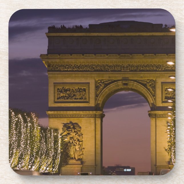 Weihnachtslicht auf den Champs Elysees Untersetzer (Vorderseite)