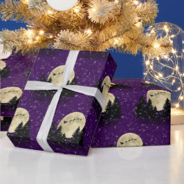 Weihnachtslicht auf dunklen Lila Weihnachten Geschenkpapier