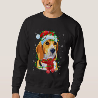 Weihnachtslicht Beagle Hund Weihnachtsmannmütze Sk Sweatshirt