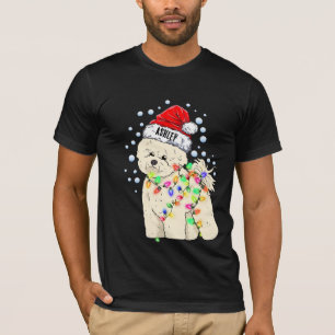 Weihnachtslicht Bichon Frisé Hund Welpe T-Shirt