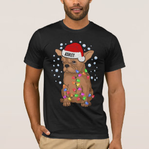 Weihnachtslicht Boston Terrier Hund Welpe T-Shirt