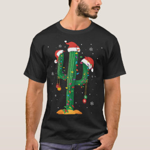 Weihnachtslicht Cactus Lover Funny Xmas Pajama Gi T-Shirt