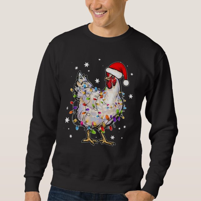 WeihnachtsLICHT Chicken Santa Sweatshirt (Vorderseite)
