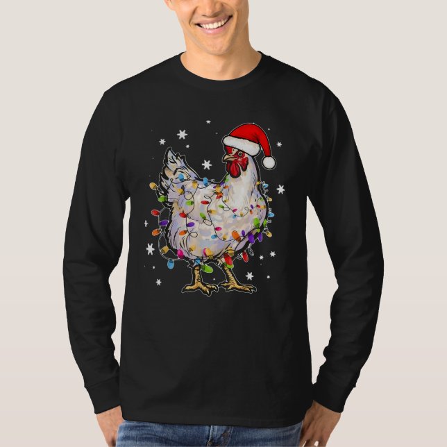 WeihnachtsLICHT Chicken Santa T-Shirt (Vorderseite)