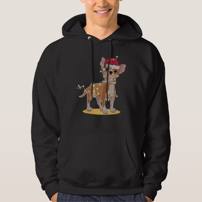 Weihnachtslicht Chihuahua Hoodie (Vorderseite)