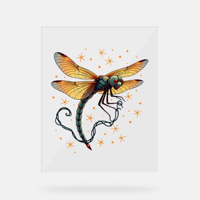 Weihnachtslicht-Dragonfly Acrylschild (Vorderseite)