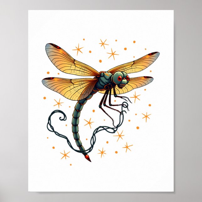 Weihnachtslicht-Dragonfly Poster (Vorne)