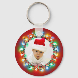 Weihnachtslicht Foto Kranz Schlüsselanhänger