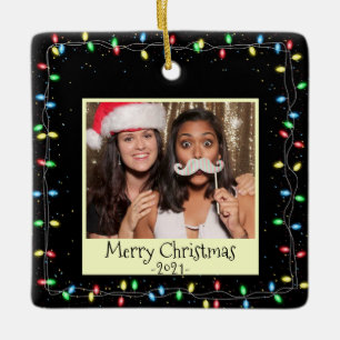 Weihnachtslicht - Foto und Botschaft Keramikornament