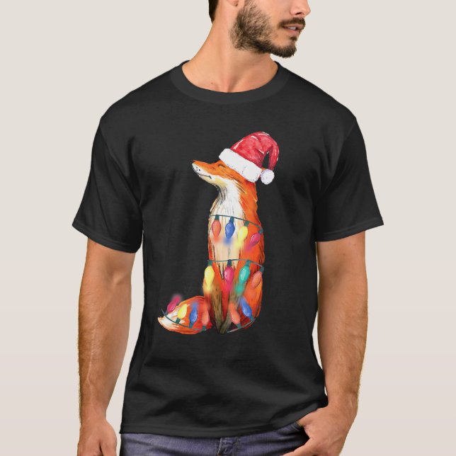 Weihnachtslicht Fox Weihnachten T-Shirt (Vorderseite)
