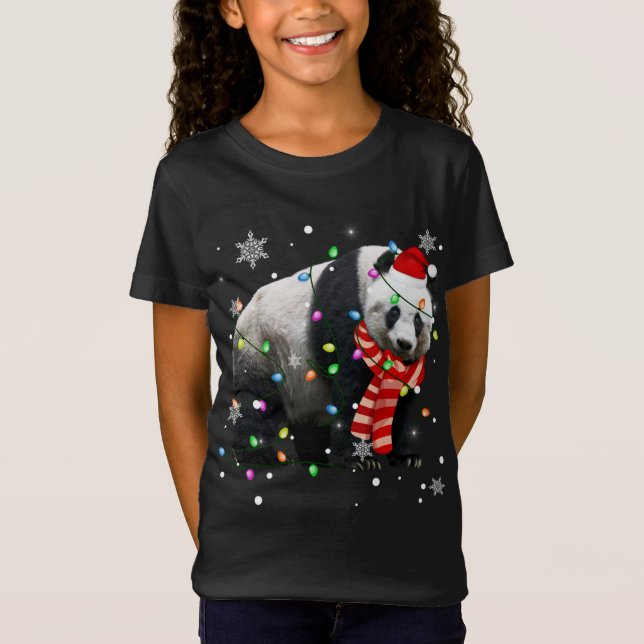 Weihnachtslicht Funny Xmas Weihnachtsmannmütze Pan T-Shirt (Vorderseite)